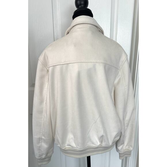 Men’s Denim & Flower Ricky Singh Beige Faux Suede Bomber Jacket Size Small - Picture 4 of 7